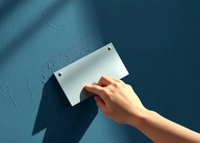 Application d'un enduit décoratif à la lisseuse sur un mur