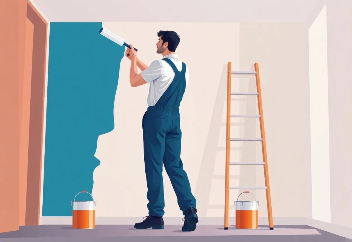 Peintre Tournon-sur-Rhône 07300 en intervention sur un chantier