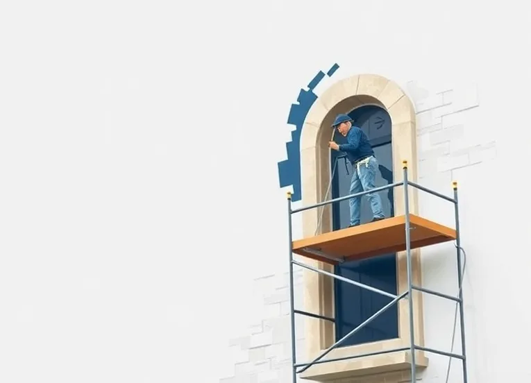 Ravalement de façade en pierre, nettoyage et application d'enduit